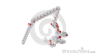 zilucoplan molecule, complement inhibitor, molecular structure, isolated 3d model van der Waals Stock Photo