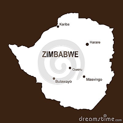 Zimbabwe country map Vector Illustration