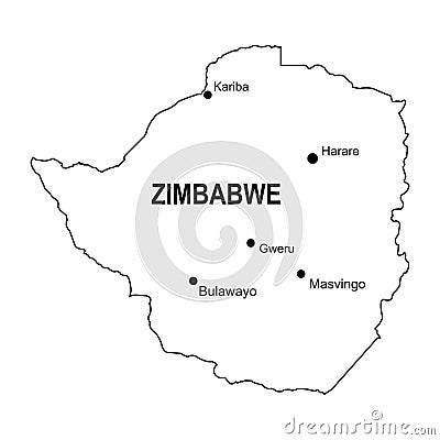 Zimbabwe country map Vector Illustration