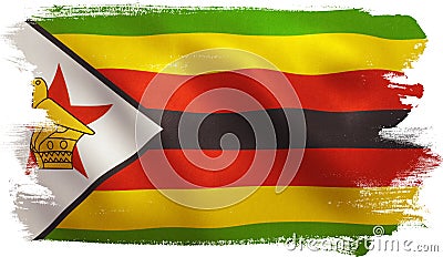 Zimbabwe Flag Cartoon Illustration