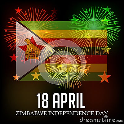 Zimbabwe independence day. Cartoon Illustration