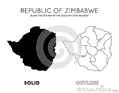 Zimbabwe map. Vector Illustration