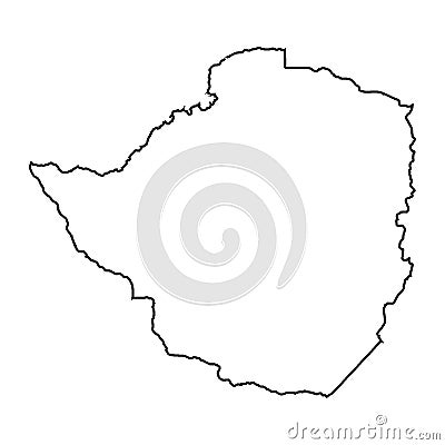 Zimbabwe Map Outline Vector Illustration