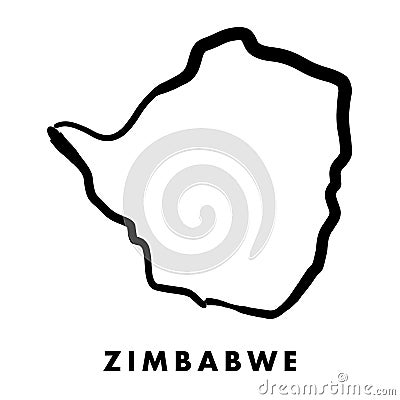 Zimbabwe map outline Vector Illustration