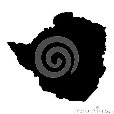 Zimbabwe Map Silhouette Vector Illustration