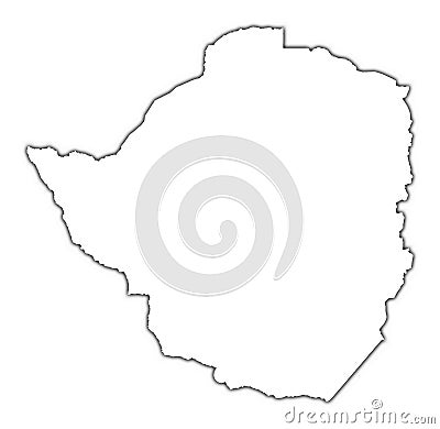 Zimbabwe outline map Stock Photo