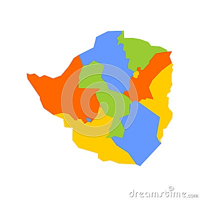 Zimbabwe political map of administrative divisions Stock Photo