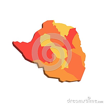 Zimbabwe political map of administrative divisions Stock Photo
