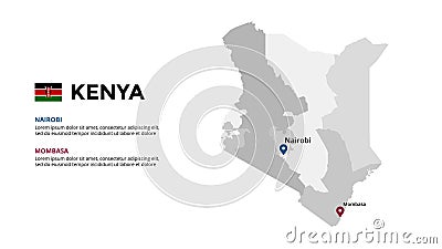 Kenya vector map infographic template. Slide presentation. Global business marketing concept. Color country. World Vector Illustration