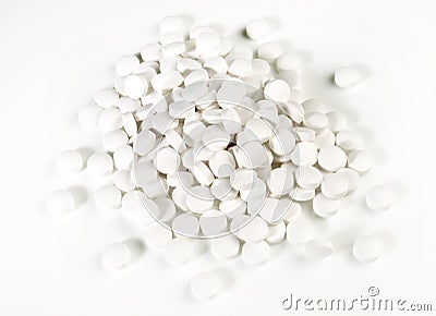 Zinc Pills on white Background Stock Photo