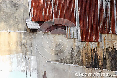 Zinc wall texture pattern rusty corrugated metal Stock Photo