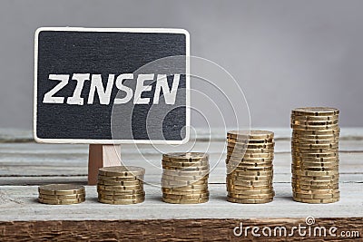 Zinsen interests in German Stock Photo