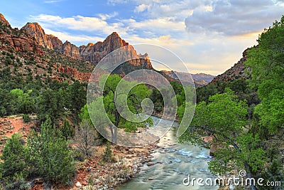 Zion Canyon Sunset HDR Stock Photo