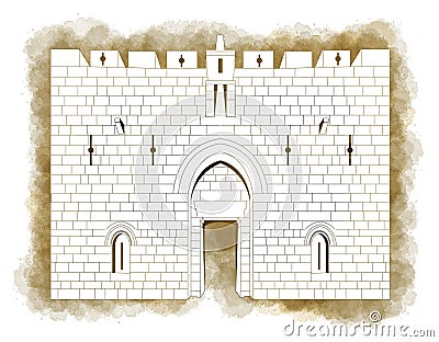 Zion gate, Jerusalem, Old city Israel Stock Photo