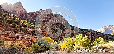 Zion National Park Mountains Scenic view , zion Canyon , utah Stock Photo