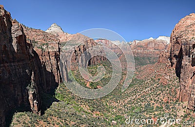 Zion overlook trail Stock Photo