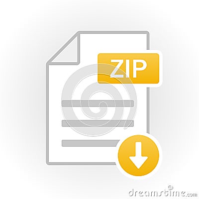 ZIP icon isolated. File format. Vector Vector Illustration