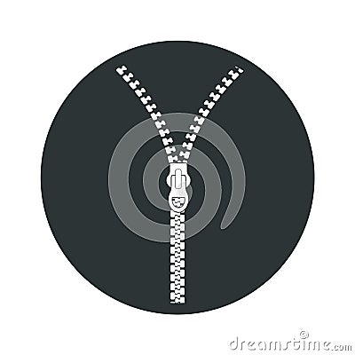 Zip icon. Open zipper symbol Stock Photo