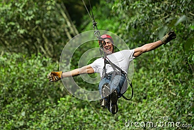 Zip Line Adventure Stock Photo