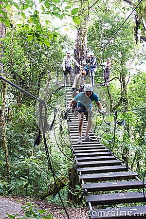 Zip line canopy tours in Costa Rica Editorial Stock Photo