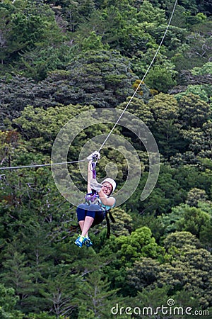 Zip line canopy tours in Costa Rica Editorial Stock Photo