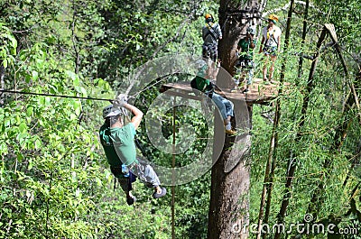 Zip line Editorial Stock Photo