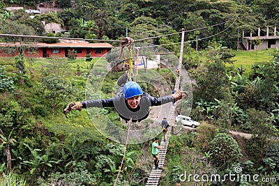 Zip line over the jungle Editorial Stock Photo