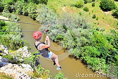 Zip line Stock Photo