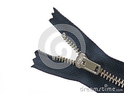 Zipper half open Stock Photo