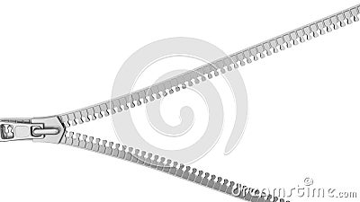 Zipper Isolated on White Background Stock Photo