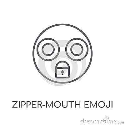 Zipper-Mouth emoji linear icon. Modern outline Zipper-Mouth emoj Vector Illustration