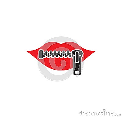 Zipper mouth Vector Illustration