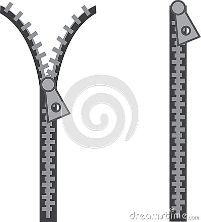 Zipper Open Closed Vector Illustration