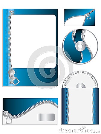 Zippered company vector set Vector Illustration