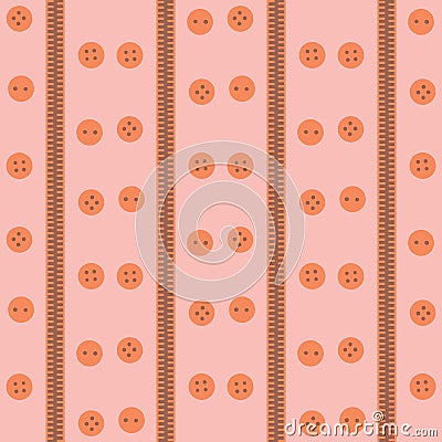 zippers and buttons seamless vector pattern Vector Illustration
