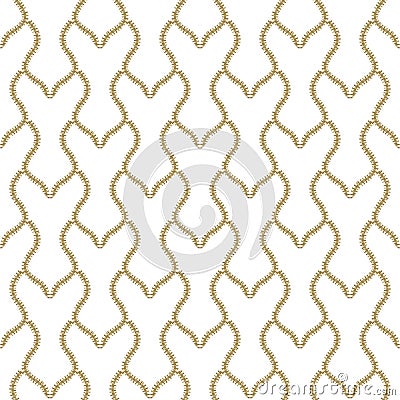 Zippers seamless pattern. Ornamental beautiful modern background. Gold zipper ornaments. Repeat luxury vector backdrop. Wavy lines Vector Illustration