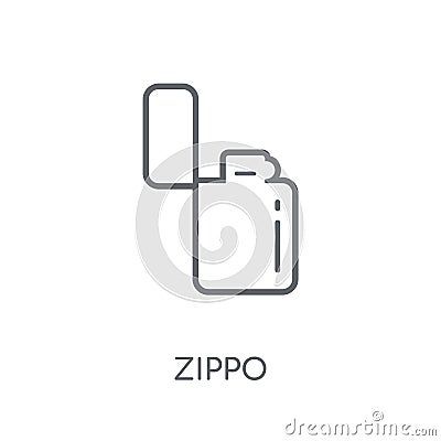 Zippo linear icon. Modern outline Zippo logo concept on white ba Vector Illustration