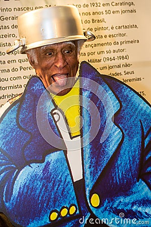 Brazilian author, painter, comic creator, and journalist in Menino Maliquinho banner Editorial Stock Photo