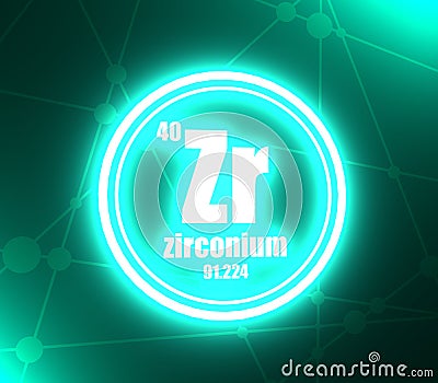 Zirconium chemical element. Stock Photo