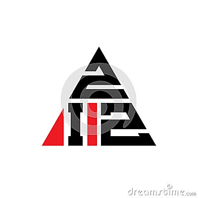 ZIZ triangle letter logo design with triangle shape. ZIZ triangle logo design monogram. ZIZ triangle vector logo template with red Vector Illustration
