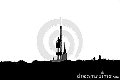 Zizkov Television Tower Prague Editorial Stock Photo