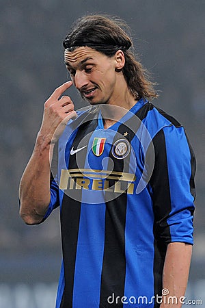 Zlatan Ibrahimovic in action during the match Editorial Stock Photo