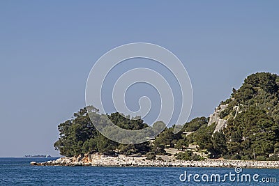 Zlatni peninsula near Rovinj in Istria Stock Photo