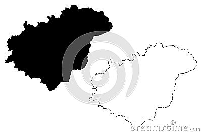 Zlin Region Bohemian lands, Czechia, Regions of the Czech Republic map vector illustration, scribble sketch ZlÃ­n map Vector Illustration