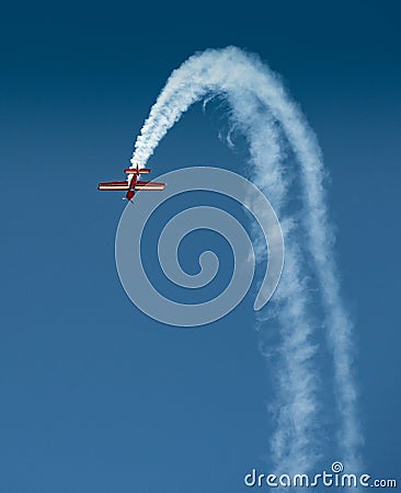 Zlin Z-50LS Acrobatic airplane in flight Editorial Stock Photo