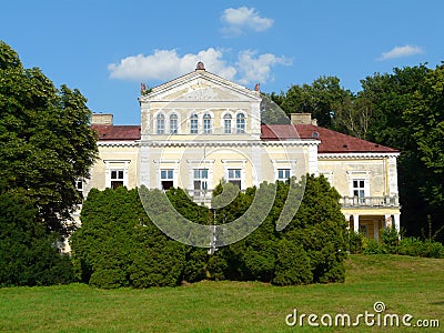 ZLOTY POTOK , POLAND -Raczynski palacein the Krakow-Czestochowa Upla Stock Photo