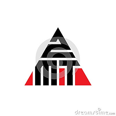 ZMT triangle letter logo design with triangle shape. ZMT triangle logo design monogram. ZMT triangle vector logo template with red Vector Illustration
