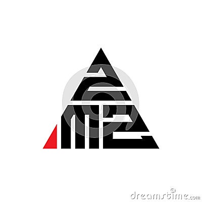 ZMZ triangle letter logo design with triangle shape. ZMZ triangle logo design monogram. ZMZ triangle vector logo template with red Vector Illustration