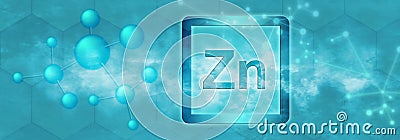 Zn symbol. Zinc chemical element Stock Photo