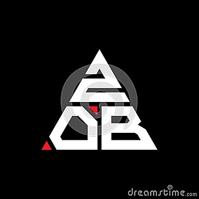 ZOB triangle letter logo design with triangle shape. ZOB triangle logo design monogram. ZOB triangle vector logo template with red Vector Illustration